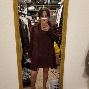 dress with blazer burgundy color